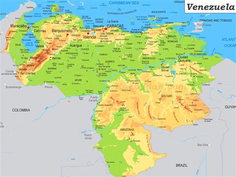 venezuela physische karte